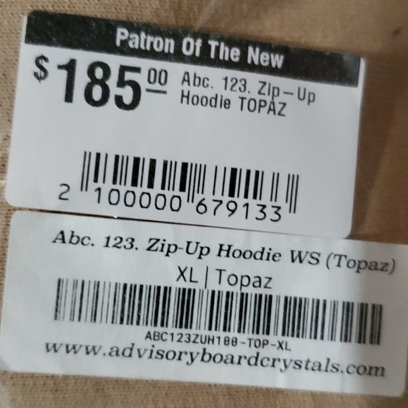 ADVISORY BOARD CRYSTALS (Abc) ZIP-UP HOODIE TOPAZ (beige) - Picture 7 of 7